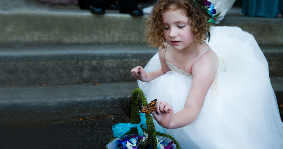 Flower girl with butterfly
